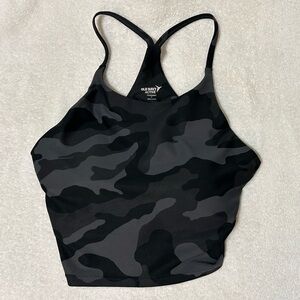 Old Navy Gray and Black Camouflage Racerback Tank